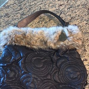 Coach purse with fur accent with coach bag